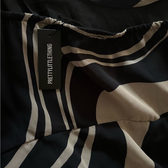 NEW Black swirl print draped chiffon mini corset dress PLT dress - Picture 6 of 6